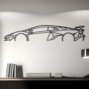 2020 Lamborghini Aventador SVJ  Detailed Metal Silhouette