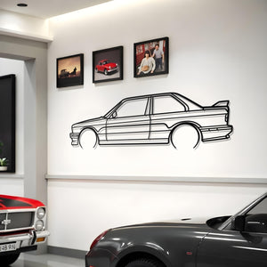 1991 BMW E30 M3 Detailed Metal Car Silhouette
