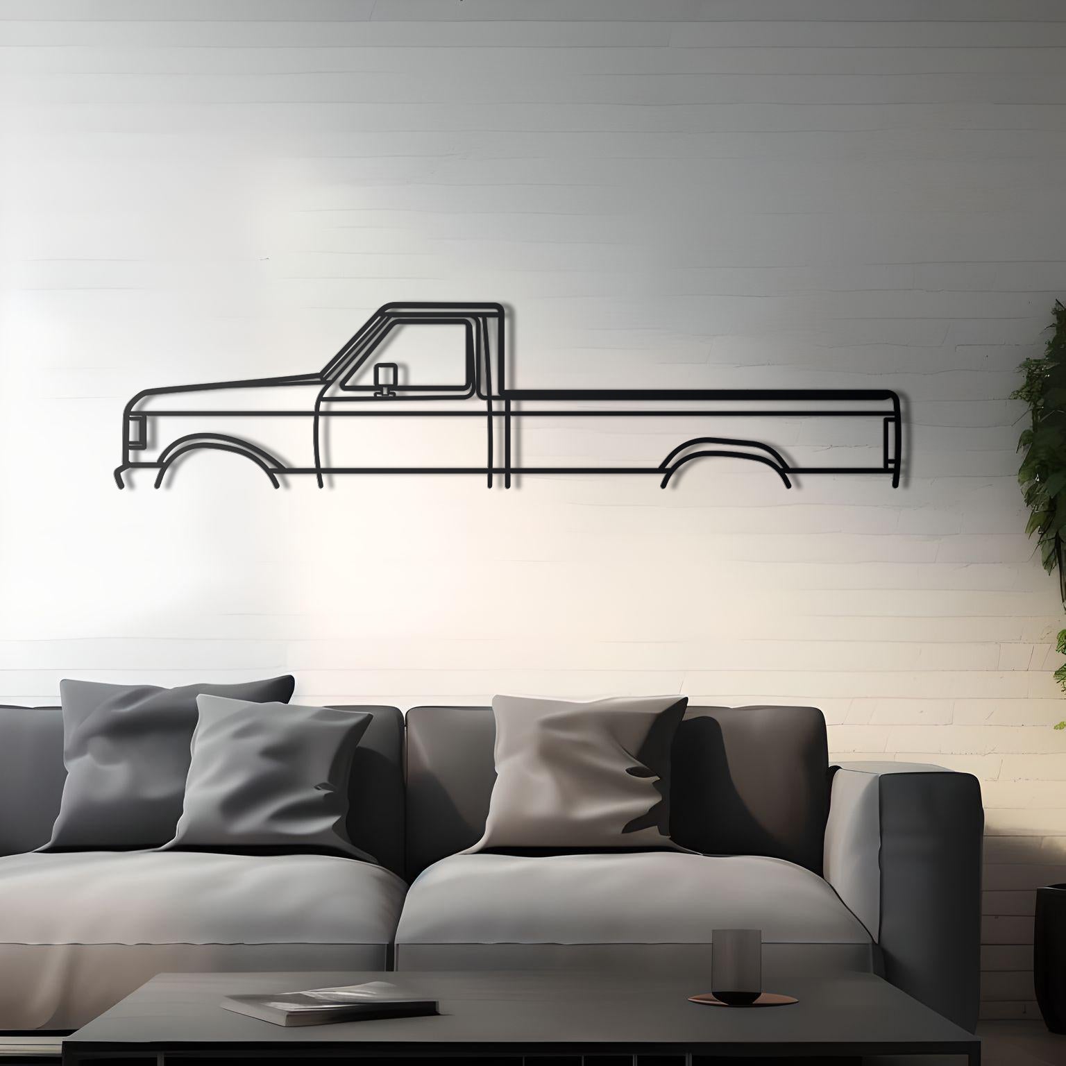 1989 Ford F-350 Detailed Metal Silhouette