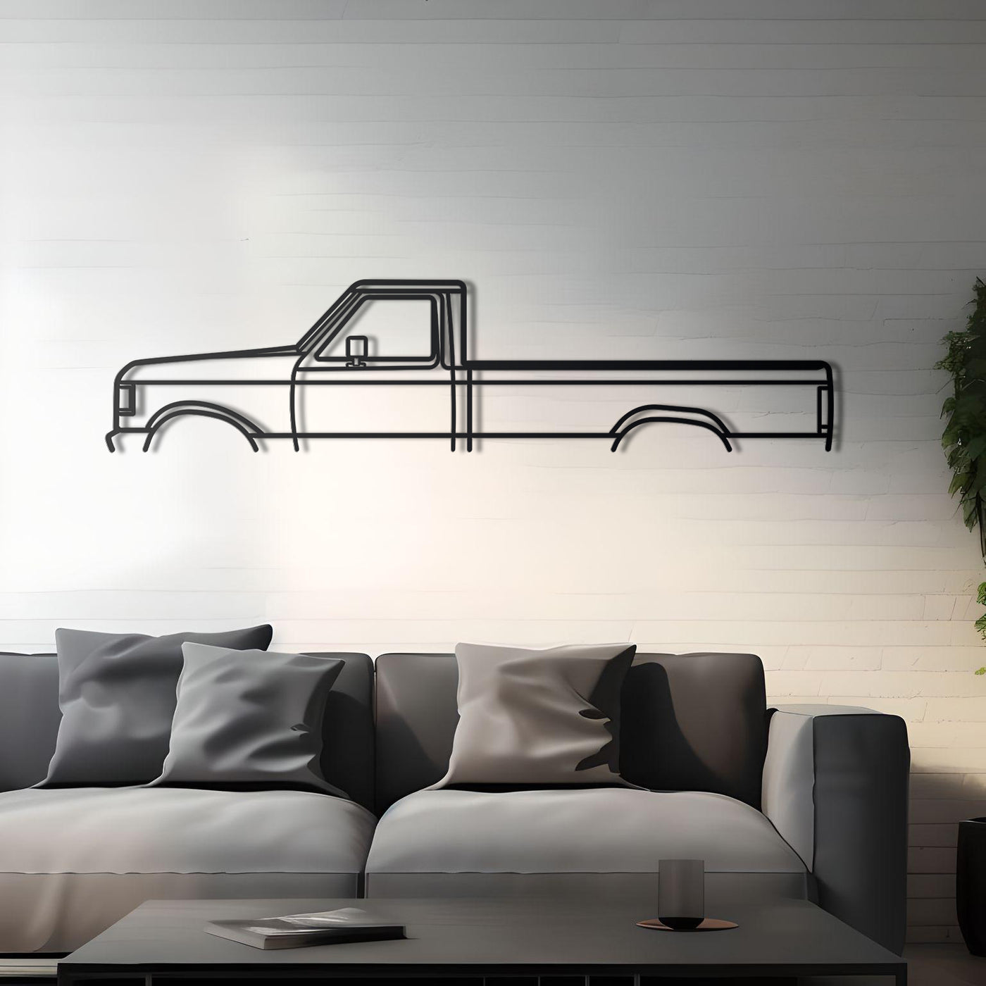 1989 Ford F-350 Detailed Metal Silhouette