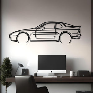 1988 Porsche 944 Turbo Detailed Metal Car Silhouette