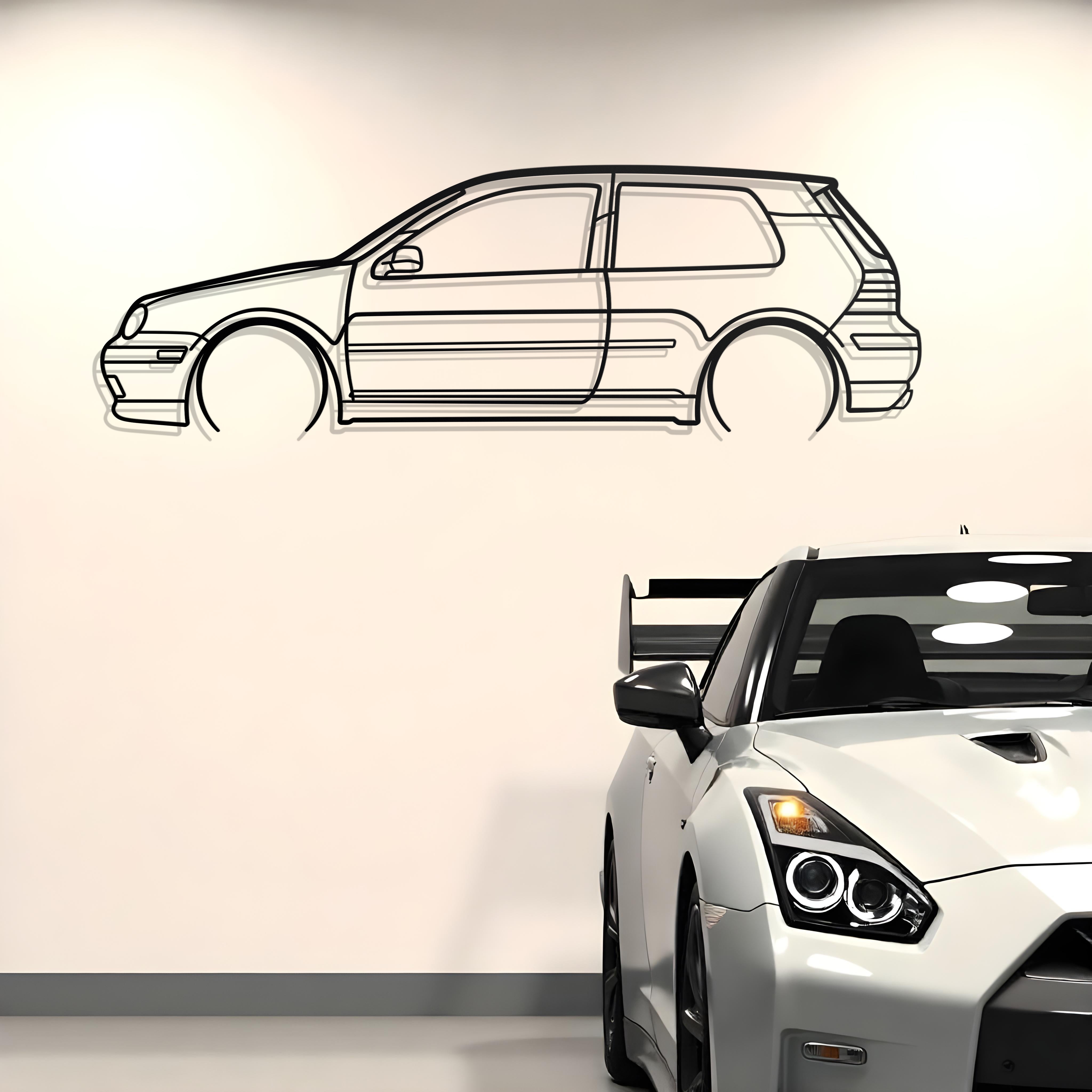 Volkswagen Golf GTI Mk4 Metal Silhouette