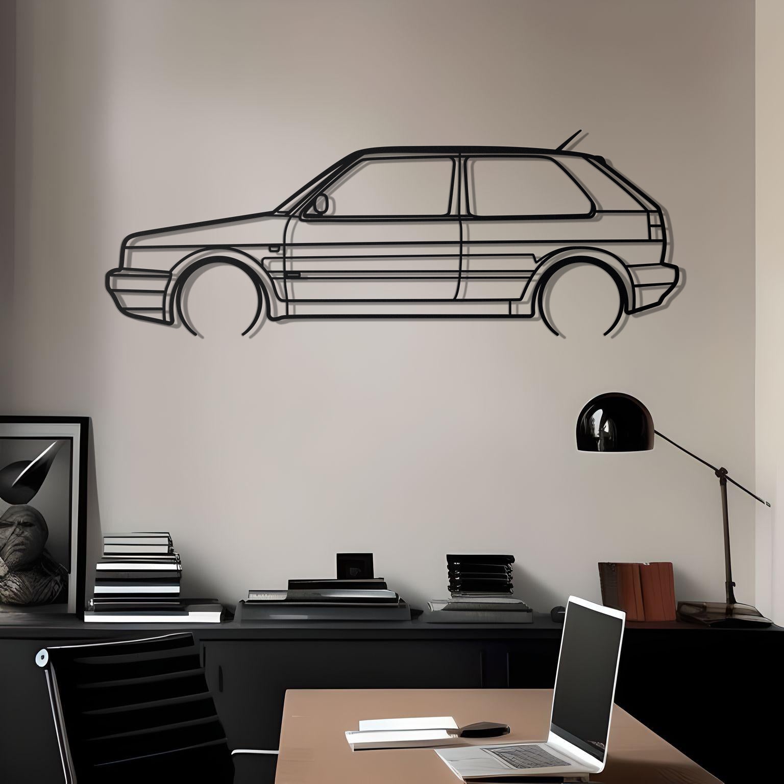 1987 Volkswagen Golf GTI Mk2 Metal Silhouette