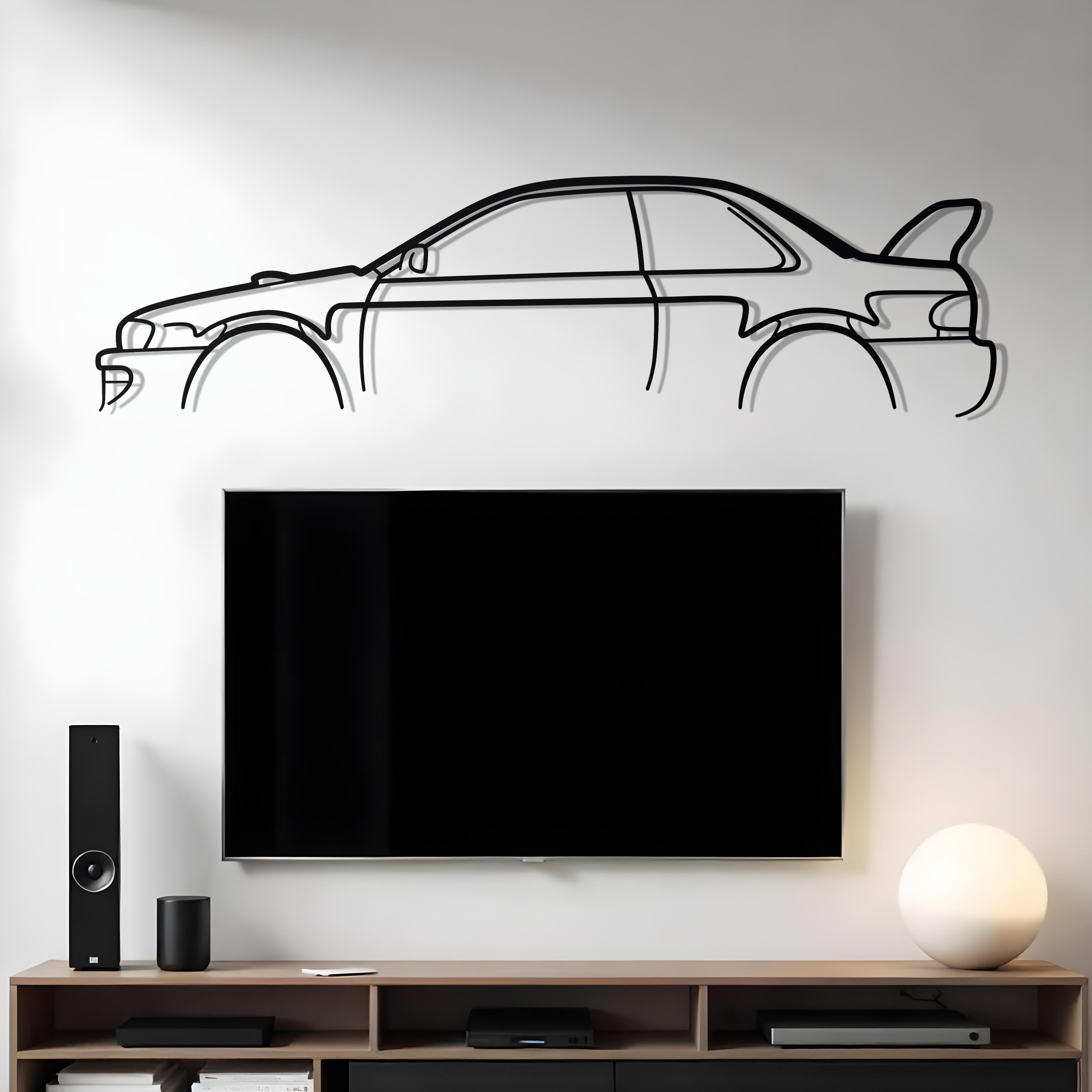 Subaru WRX STI B22 Classic Metal Silhouette