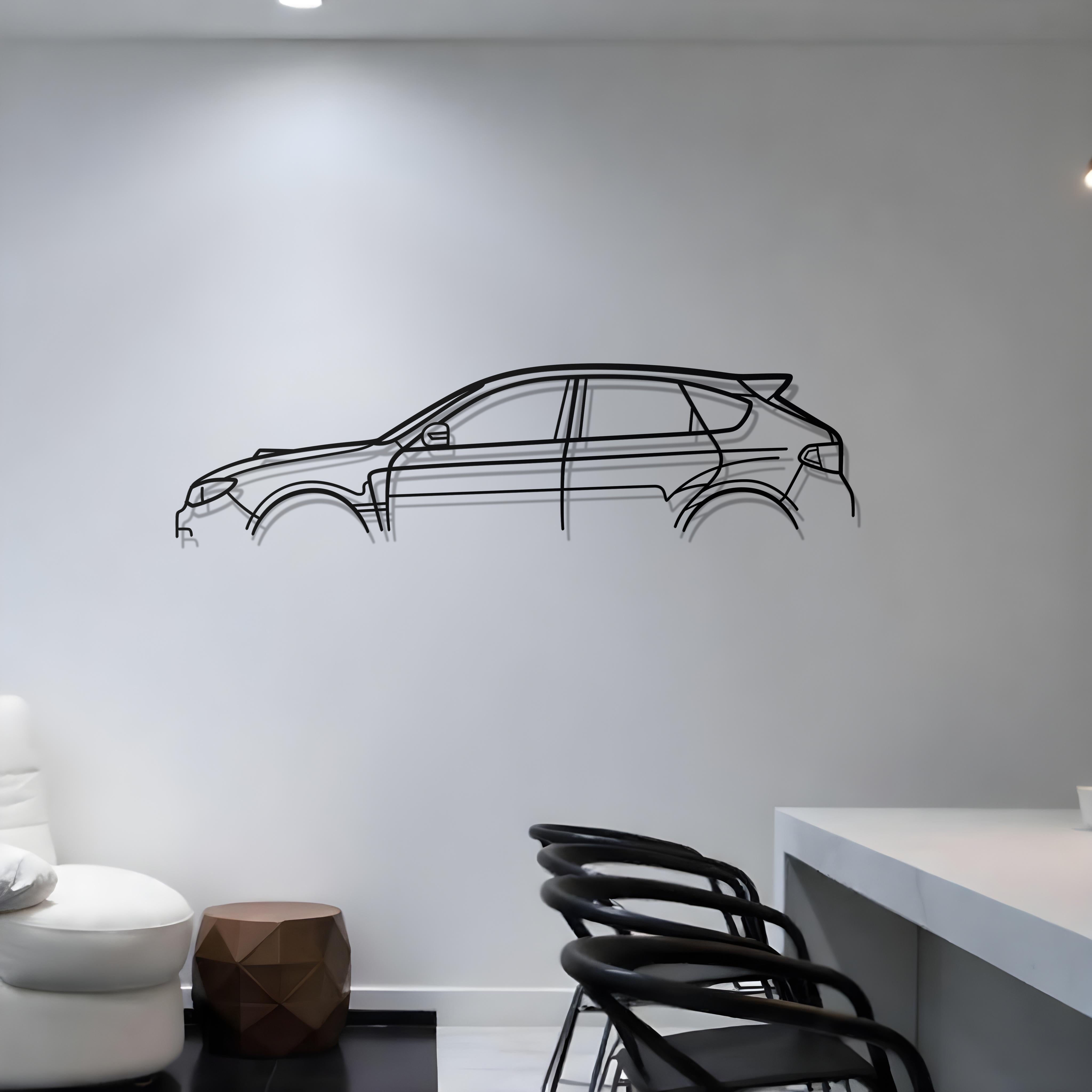 Subaru Impreza WRX STI GR Classic Metal Silhouette