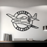 P-51 Mustang Custom Detailed Metal Plane Silhouette