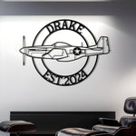 P-51 Custom Name Detailed Metal Silhouette